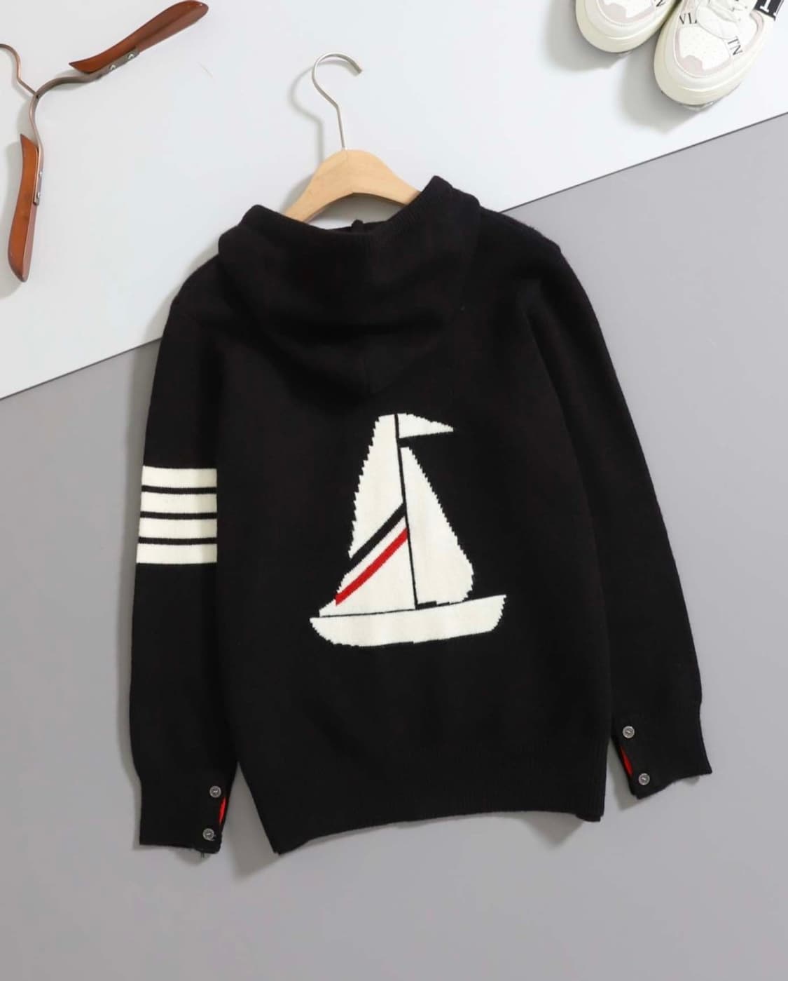 톰브라운 니트 후드집업 상품이미지2