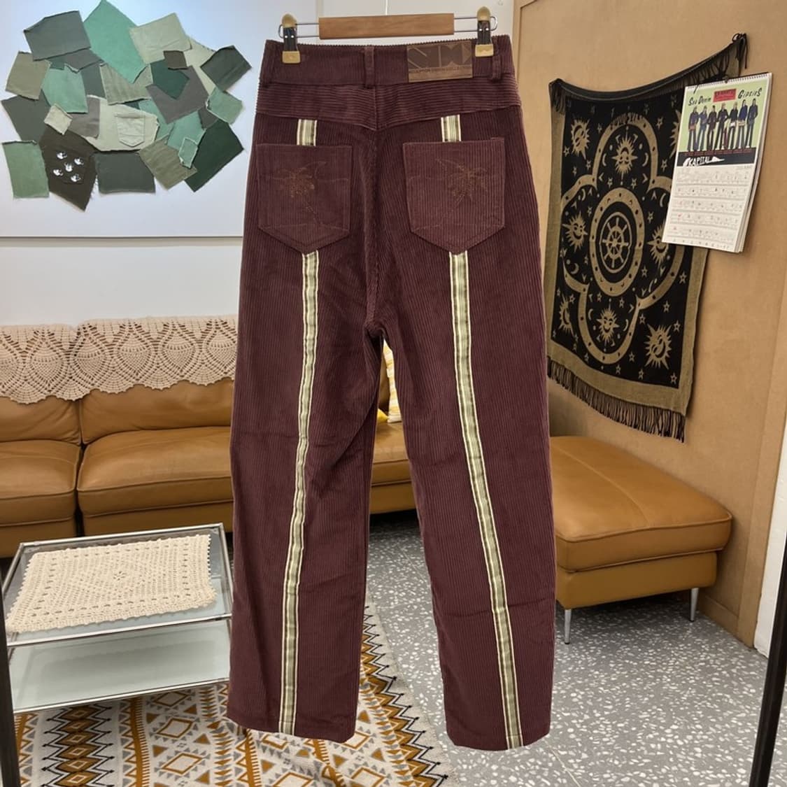 스컬프터 빈티지 펑크 키치 테이프라인 코듀로이 바지 XS C11088 상품이미지4