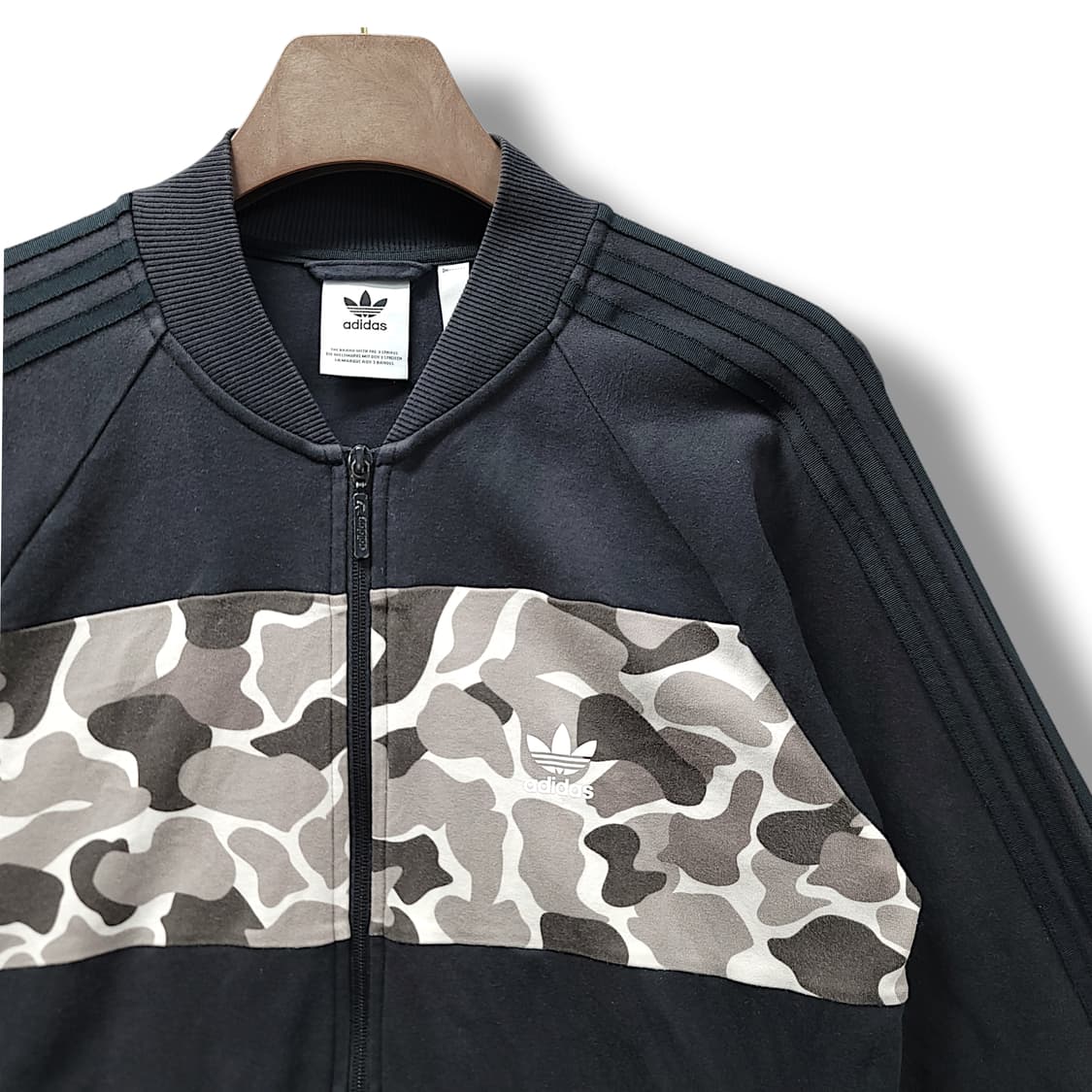 [XL/105] 아디다스 블랙 카모플라쥬 스플라이싱 집업 상품이미지3