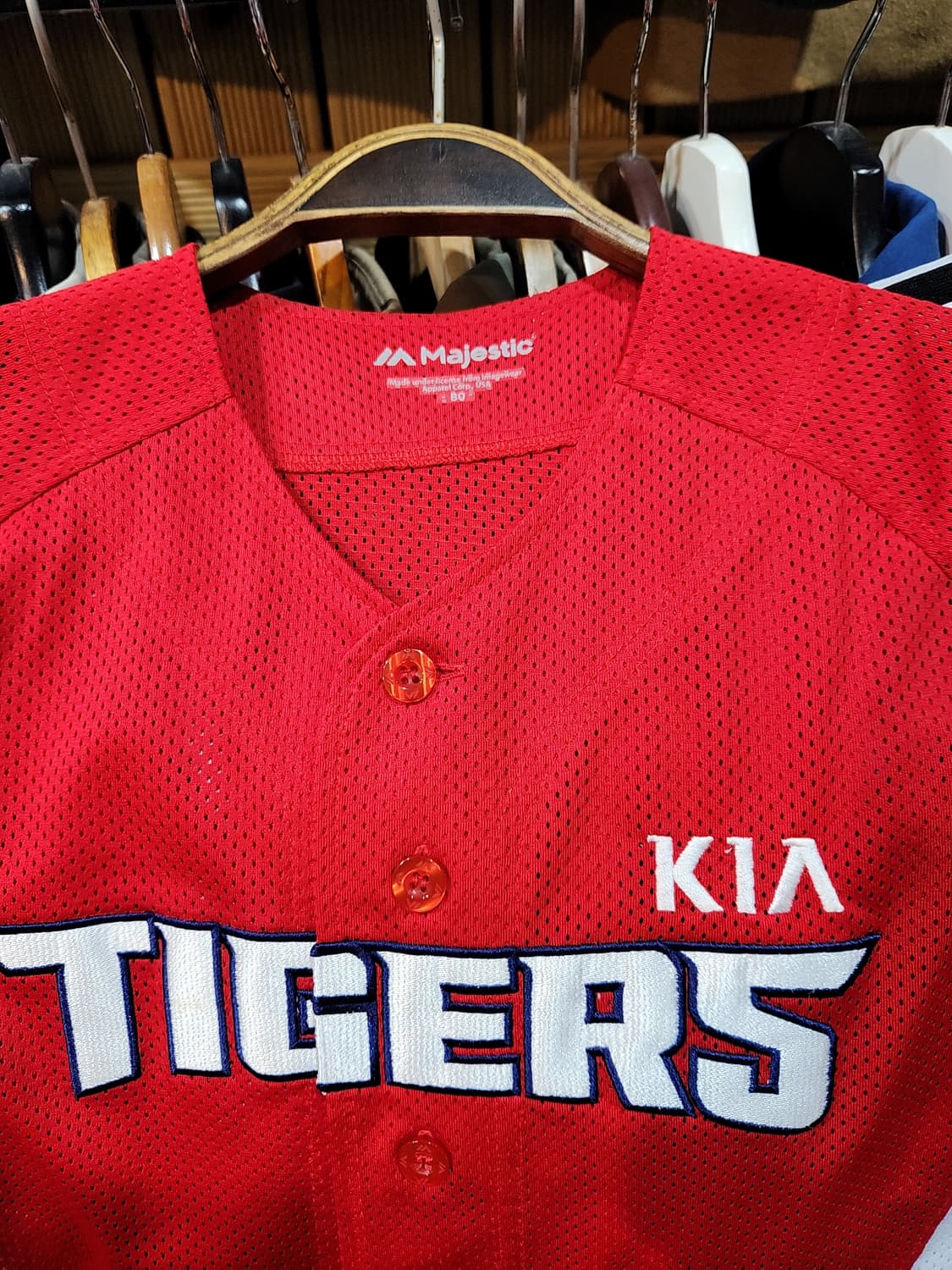 (S) 기아타이거즈 유니폼 반팔 마제스틱 노마킹 야구져지  상품이미지2