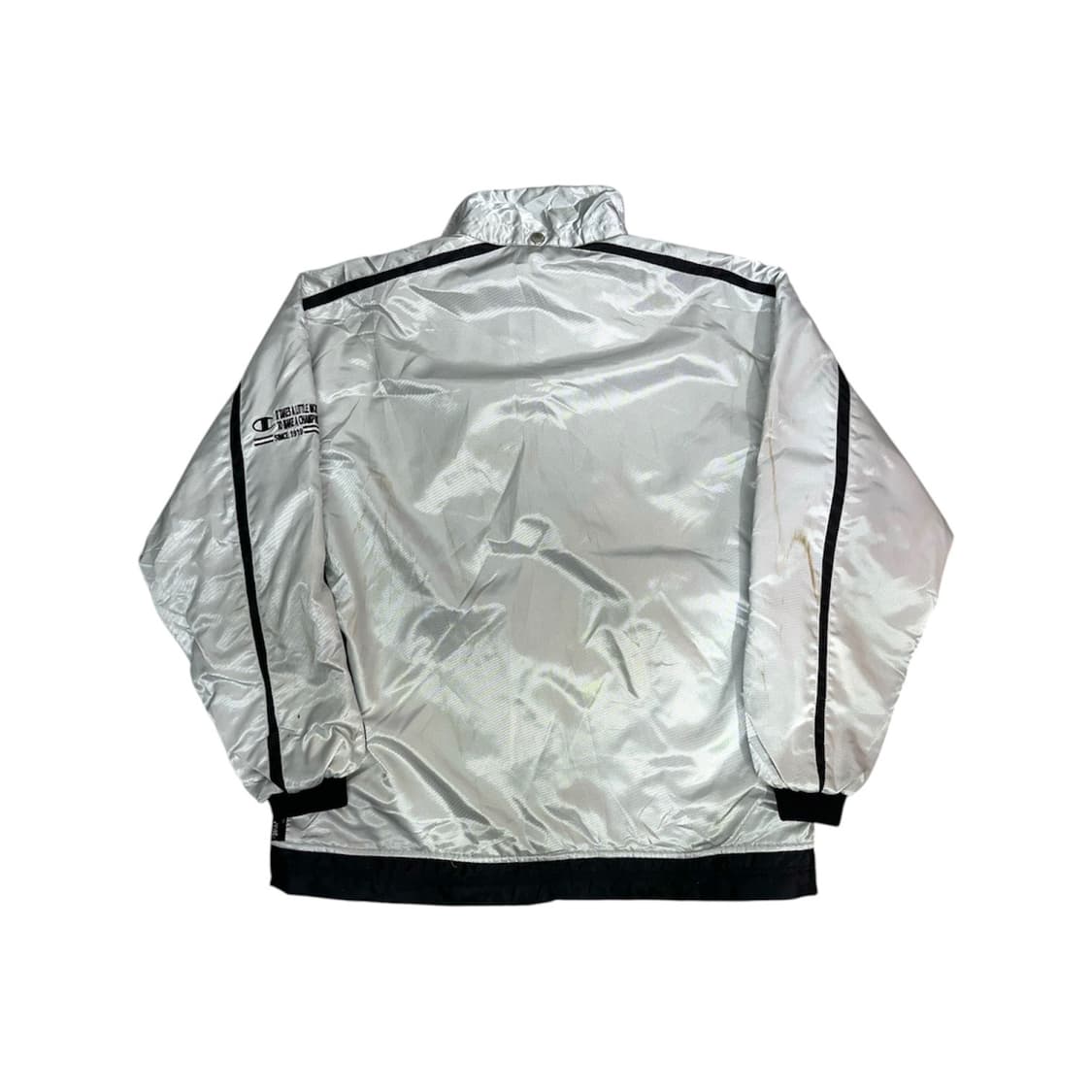 일본 챔피온 유광 실버 블랙 라인 바람막이 오버핏 트랙 자켓 M 상품이미지6