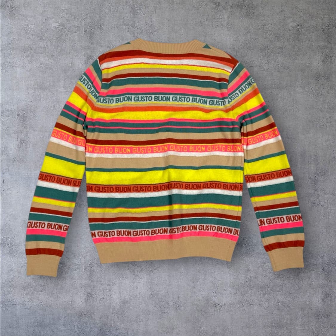 베네통 BENETTON 멀티 스트라이프 레터링 니트 FREE 상품이미지7