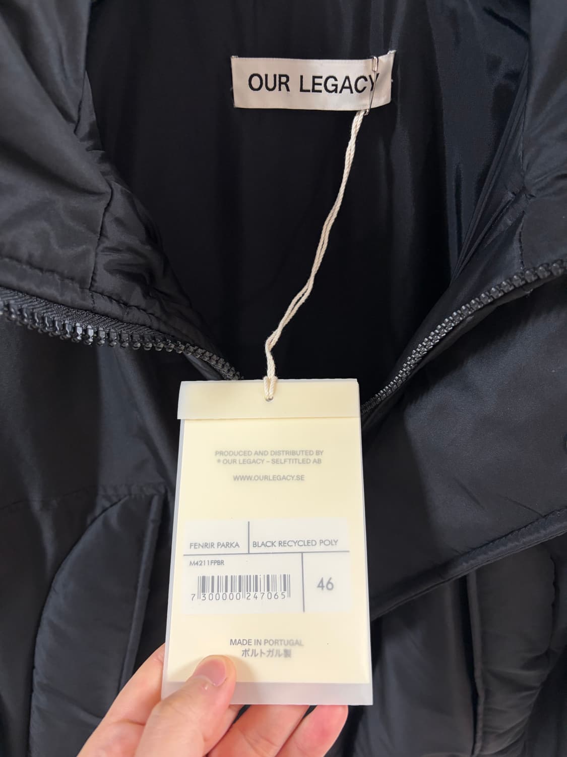 아워레가시 펜리르 파카 블랙 46사이즈 상품이미지3