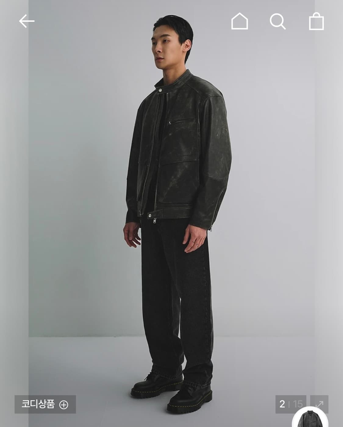 (새상품) 커스텀멜로우 염소가죽 자켓 상품이미지3