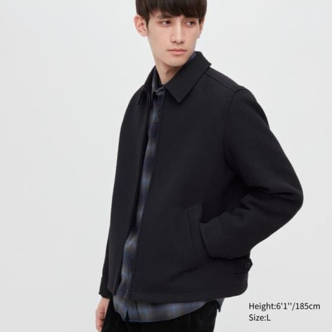 유니클로 싱글칼라쇼트블루종 새상품 상품이미지1