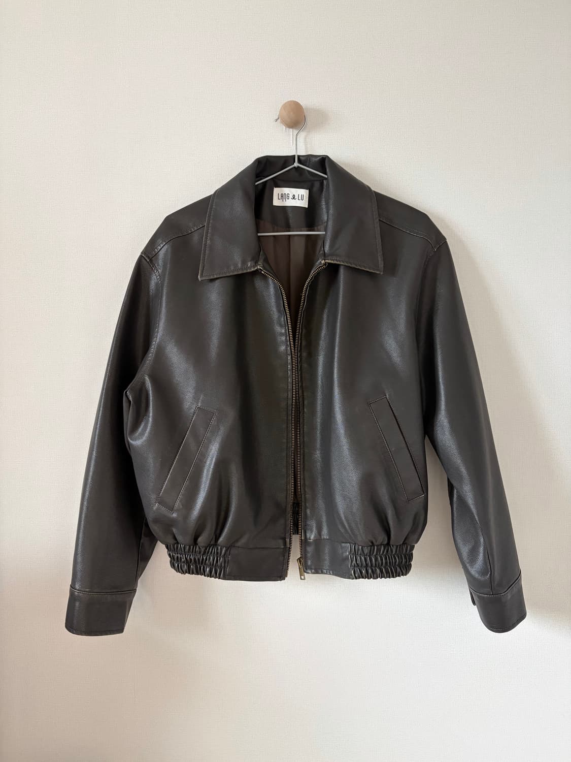 랭앤루 노팅힐 워싱 레더 봄버 자켓 다크브라운 상품이미지4