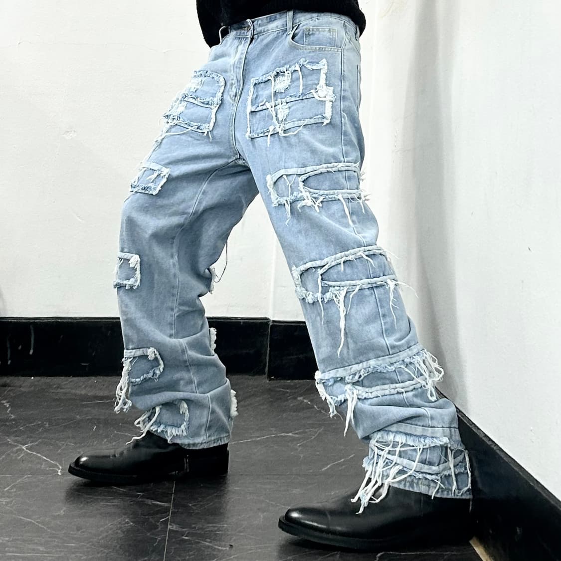 그런치 패치워크 데님 팬츠 상품이미지3