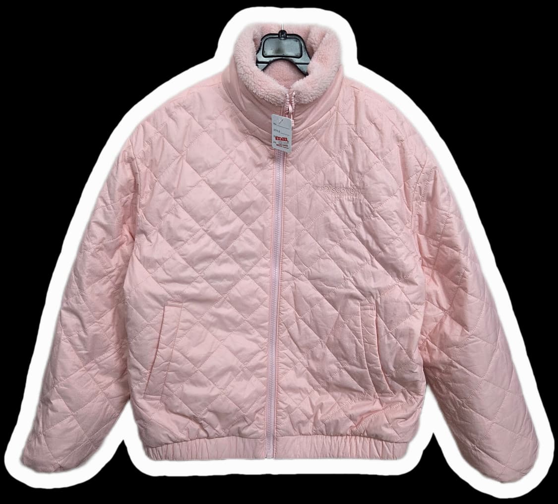 여55 디스커버리 리버시블 양면 뽀글이 핑크 점퍼 자켓 상품이미지3