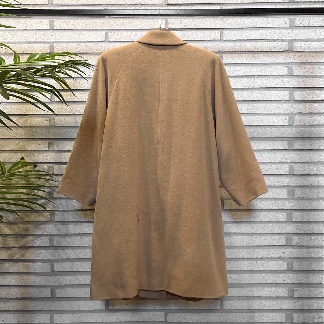 JPN VINTAGE 울 싱글 코트 래글런 슬리브 카라넥 디테일 베이지 상품이미지3