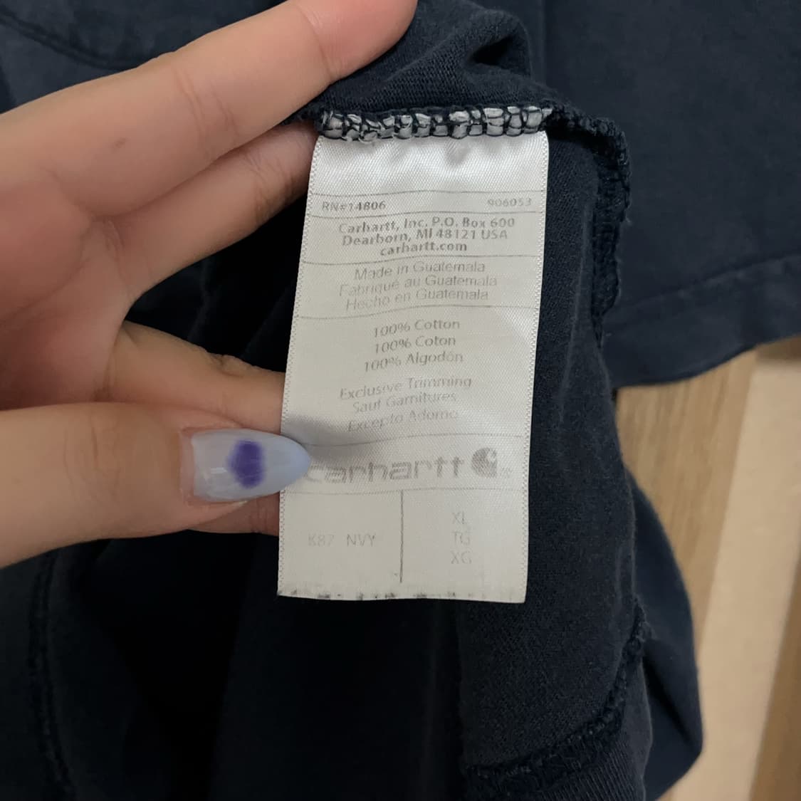 [정품] 칼하트 네이비 포켓 반팔티 [ 루즈핏XL ] 상품이미지8