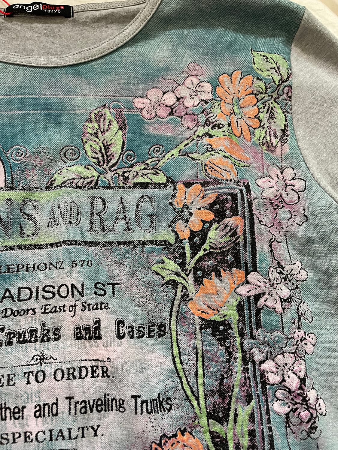     빈티지 플라워 그래픽 레이스 롱슬리브 티 상품이미지3