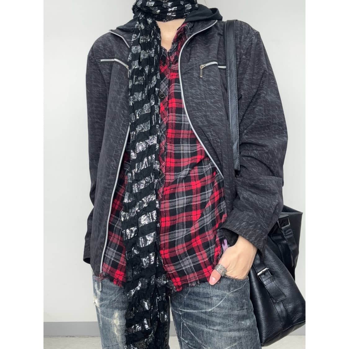 빈티지 블랙 블루종 자켓 상품이미지4