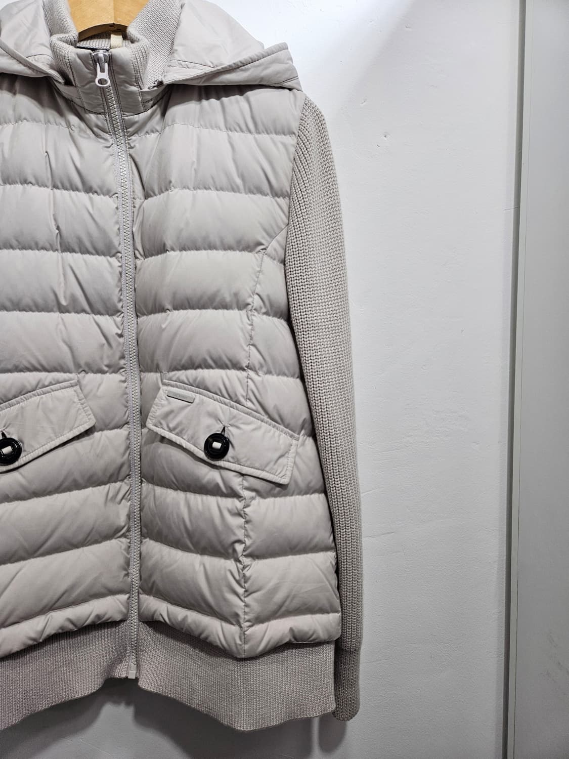 지오스피릿(GeoSpirit) 여성구스다운 니트배색 패딩자켓 상품이미지9