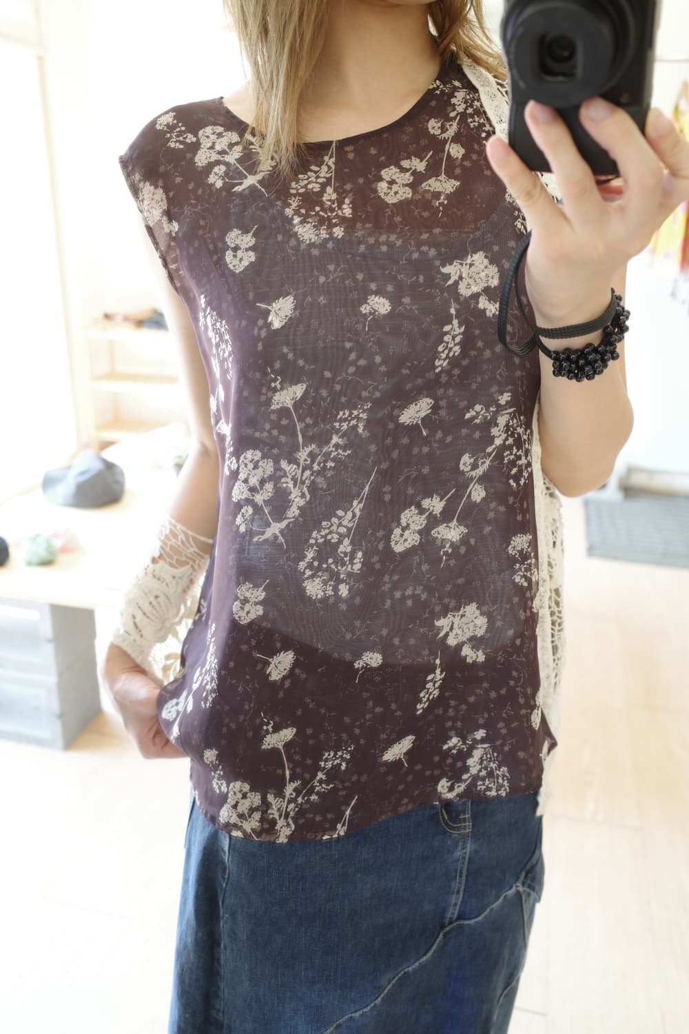 Brown flower sleeveless  상품이미지8