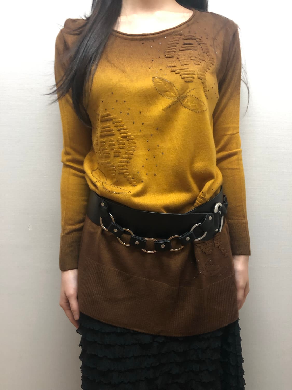 빈티지 브라운 그라데이션 오리엔탈 니트 상품이미지3