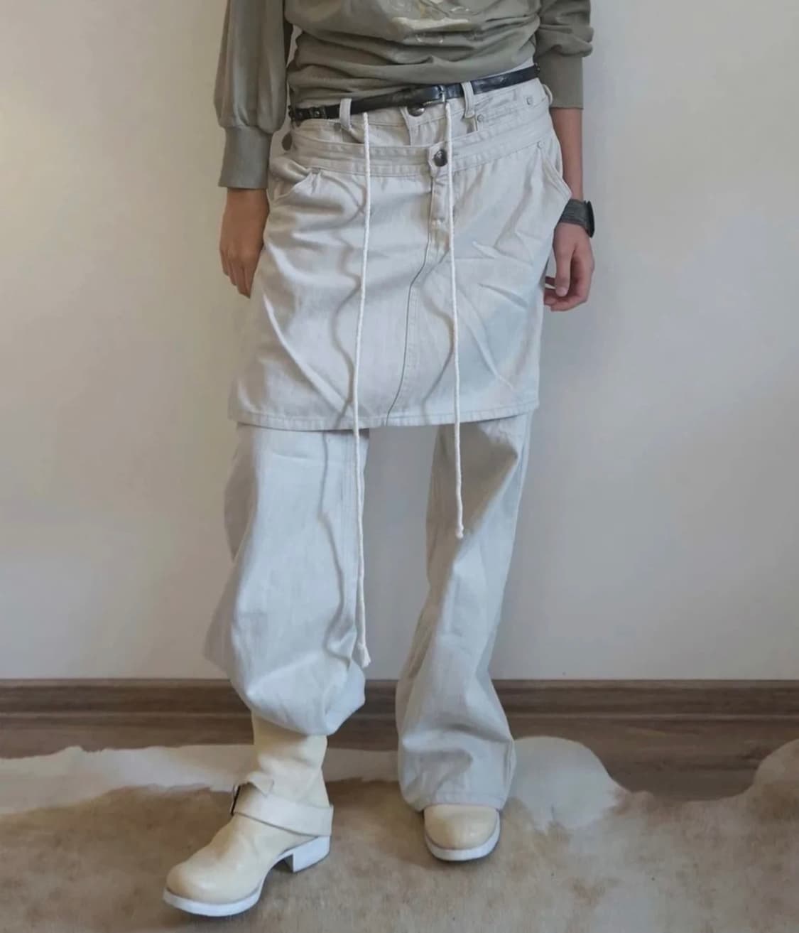 Sculptor Apron Layered Denim Raw M 상품이미지1
