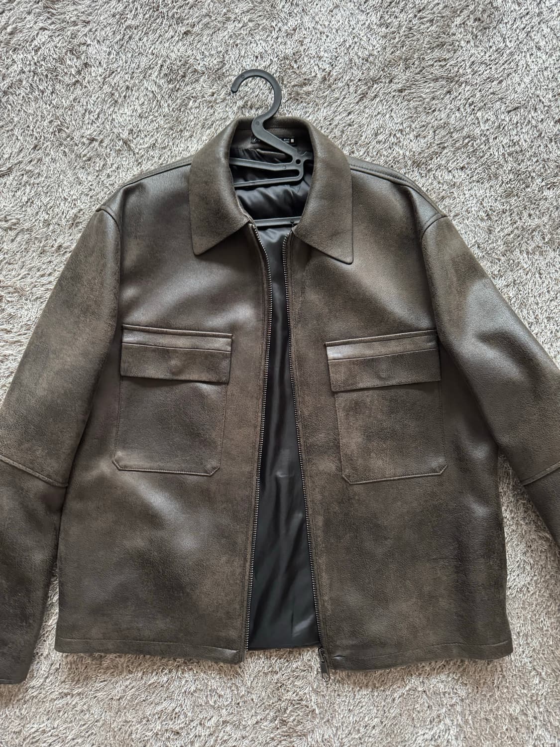 ZARA 레더 자켓 브라운 트러커핏 싸게 팝니다 상품이미지1