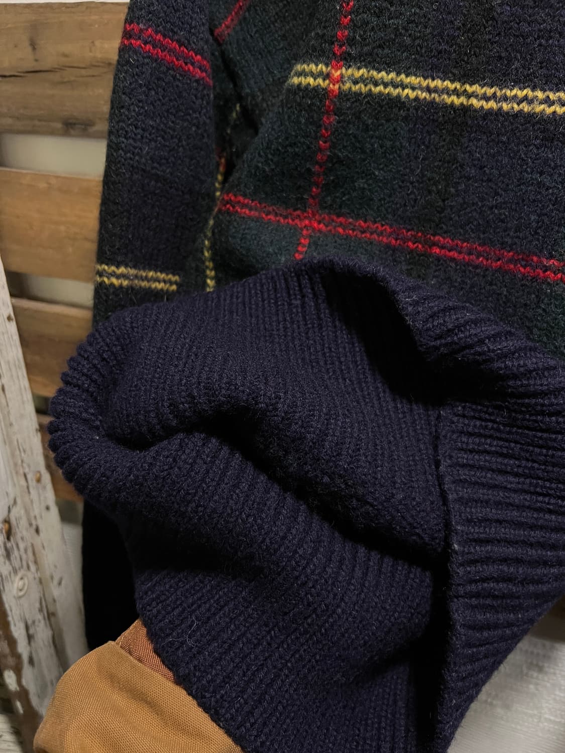 [L]폴로 랄프로렌 다크그린 타탄체크 울 스웨터 상품이미지5