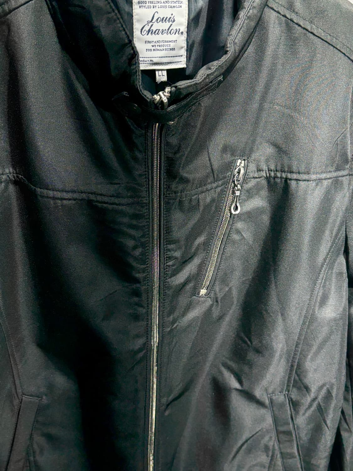 L Japan 사선포켓 절개 나일론 블루종 상품이미지4