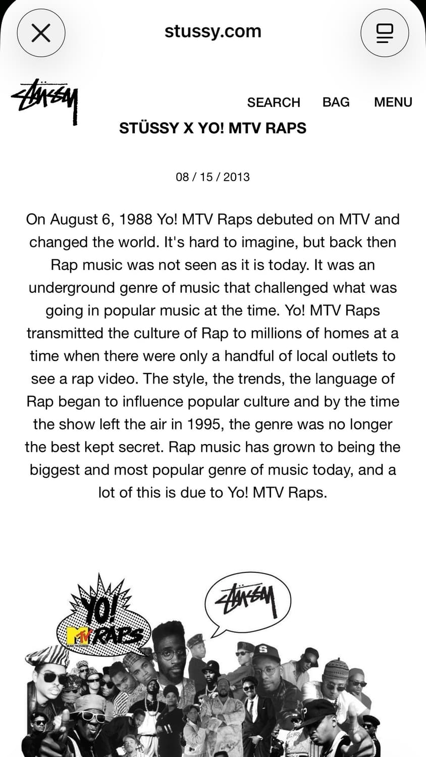 2013 스투시 x YO! MTV RAPS 티셔츠 상품이미지7