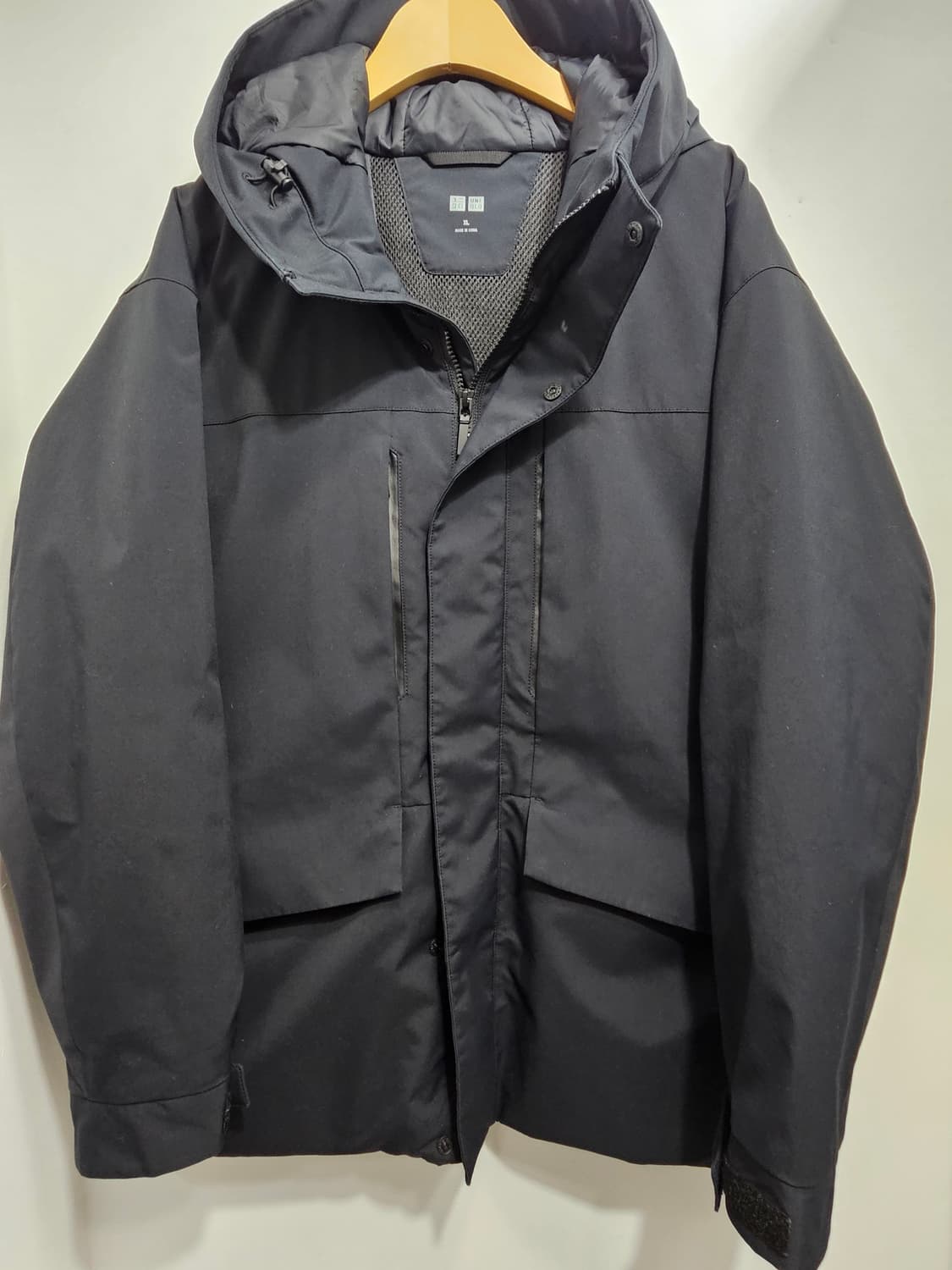 유니클로(UNIQLO) 하이브리드 블랙 후드 파카 XL 상품이미지5