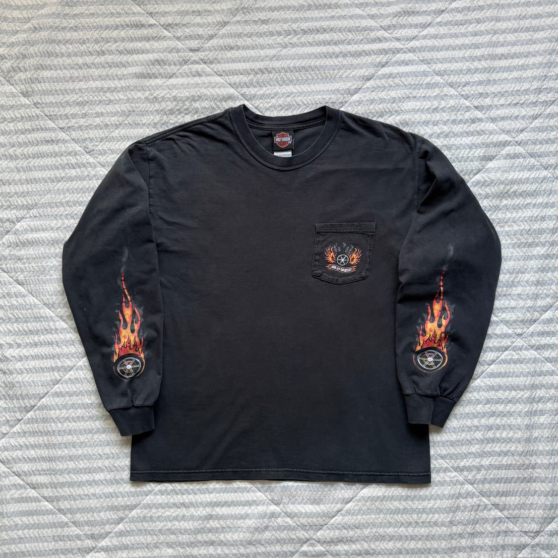 빈티지 할리데이비슨 플레임 롱슬리브 티셔츠 상품이미지1
