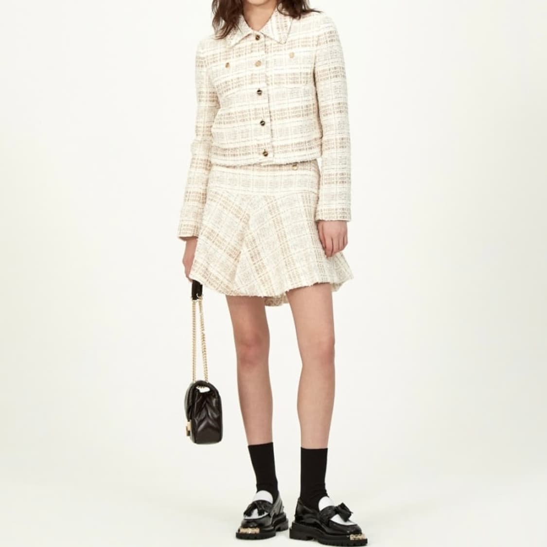 산드로 골드 트위드 셋업 투피스 상품이미지2