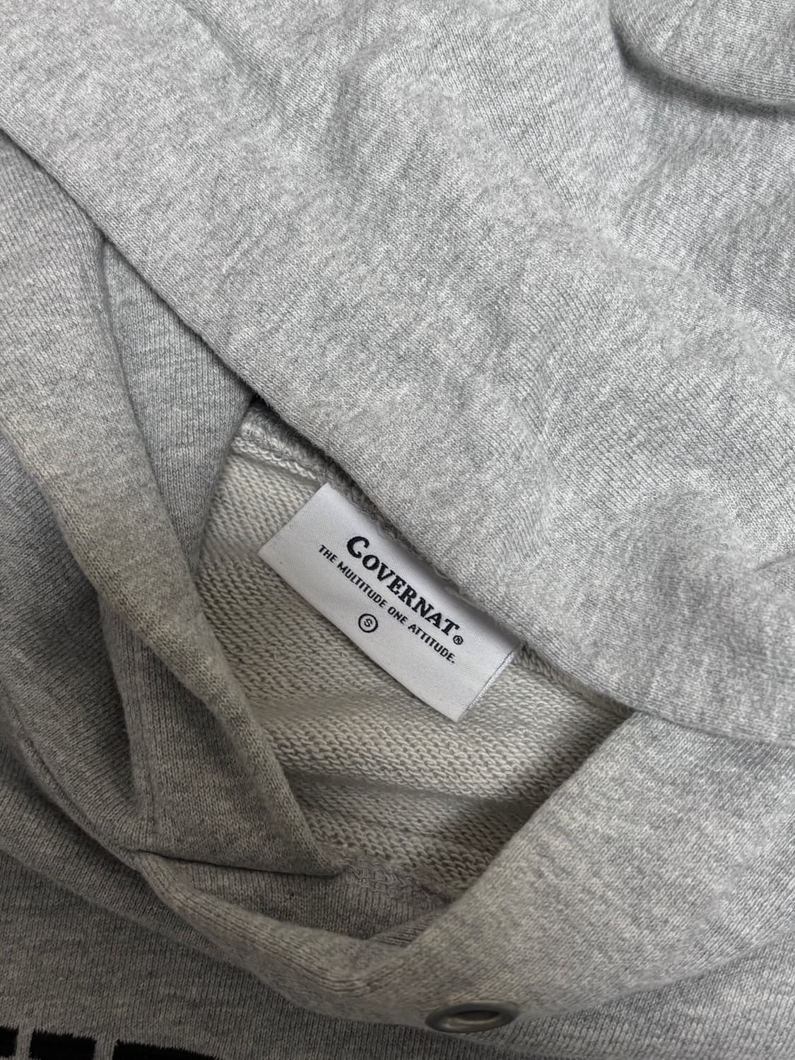커버낫 자수로고 후드티 그레이S 정품 상품이미지2
