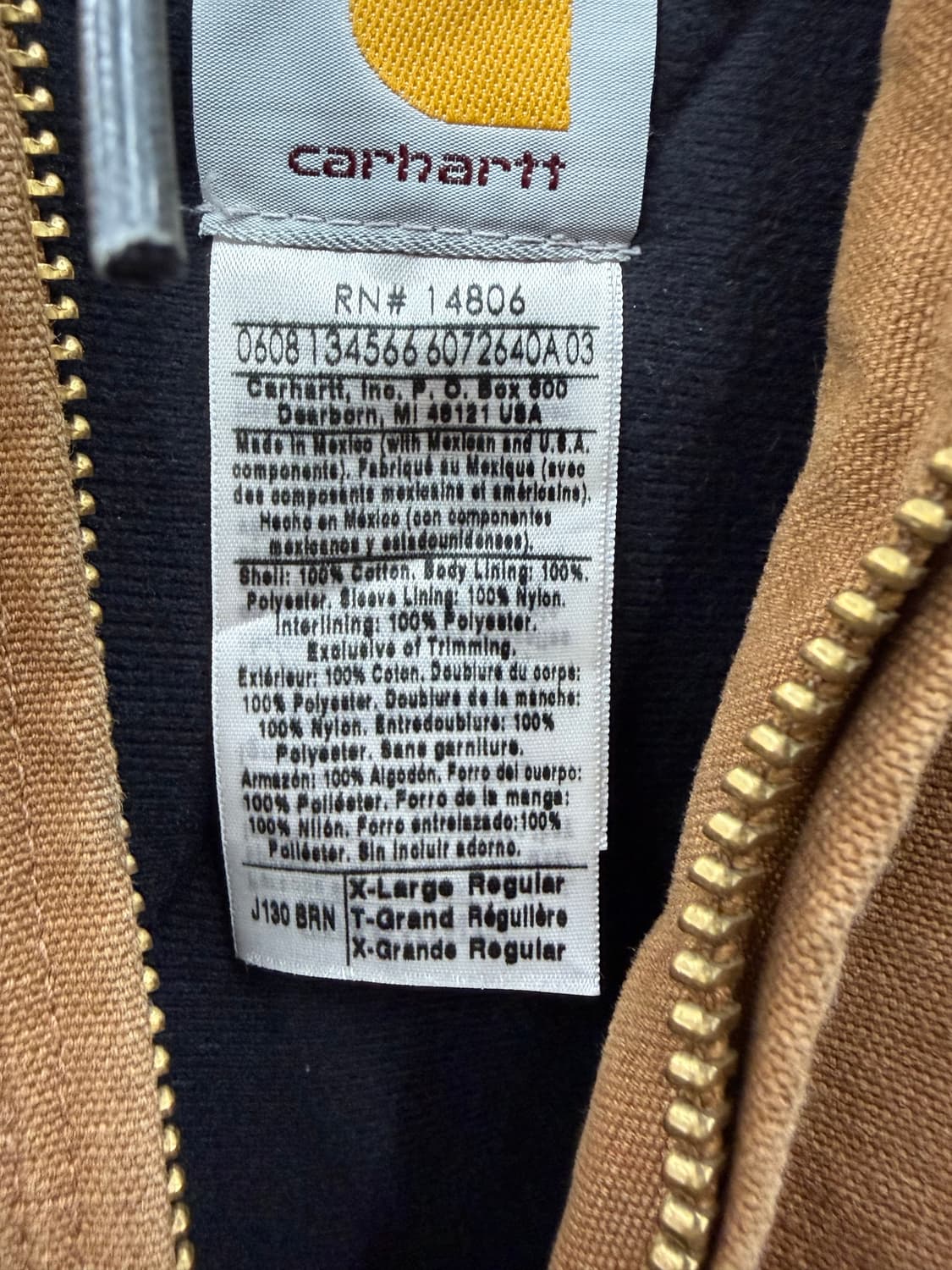 칼하트 덕 액티브 자켓 j130 brn 브라운 자켓 상품이미지6