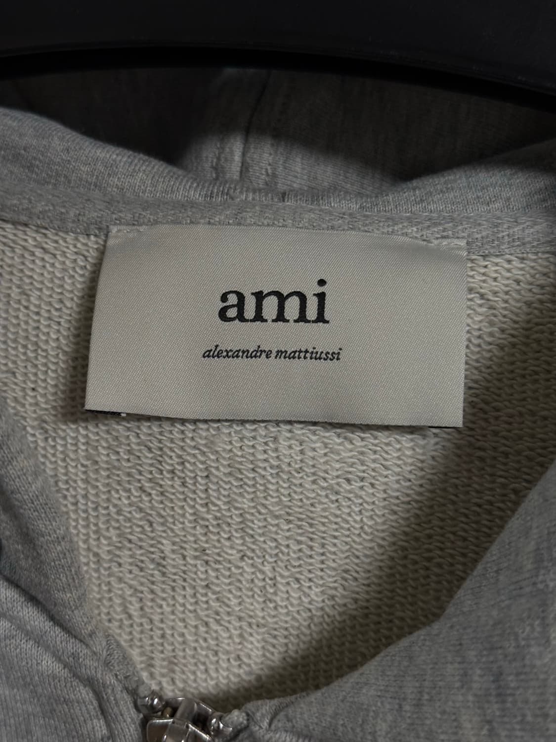 아미 24SS 스몰로고 하트 자수 후드집업 그레이 M 상품이미지5