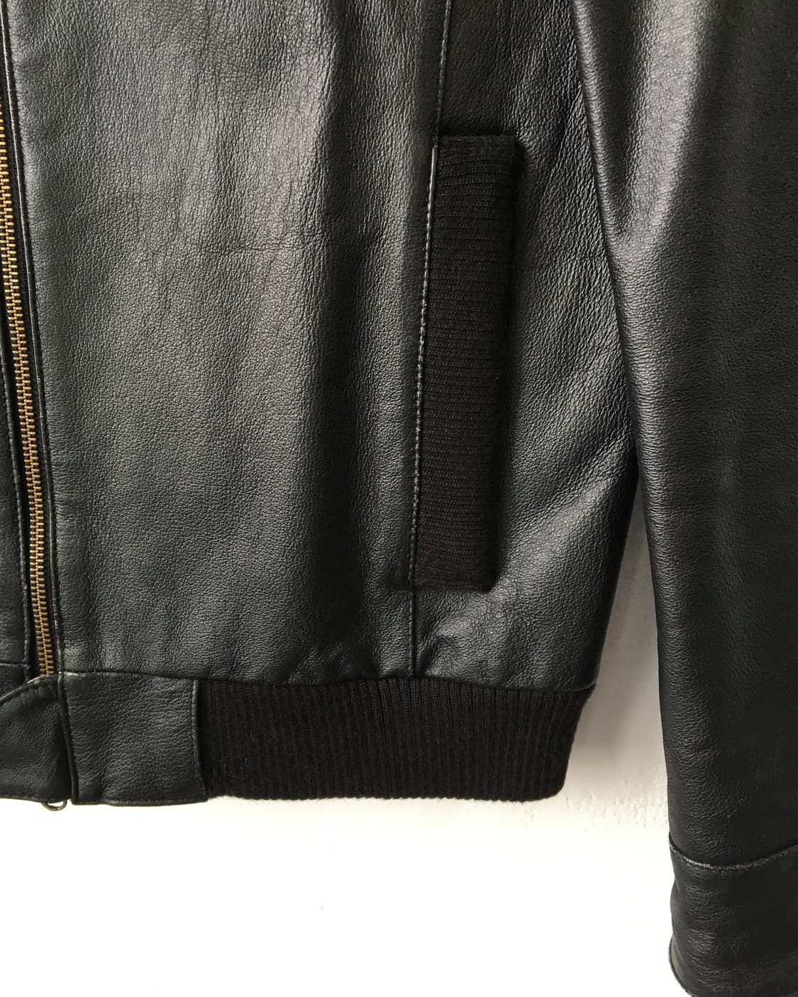 High neck pig leather bomber jacket 상품이미지6