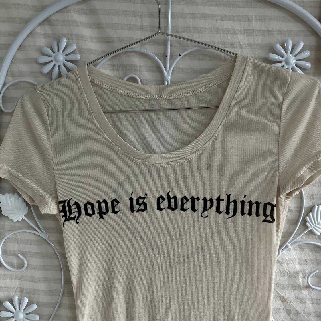 빈티지 하트 프린팅 아이보리 반팔 922 y2k 스트릿 모리 갸루 일본빈 상품이미지5