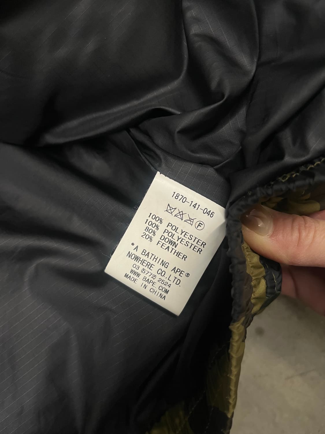 베이프 카모패딩 S  상품이미지7