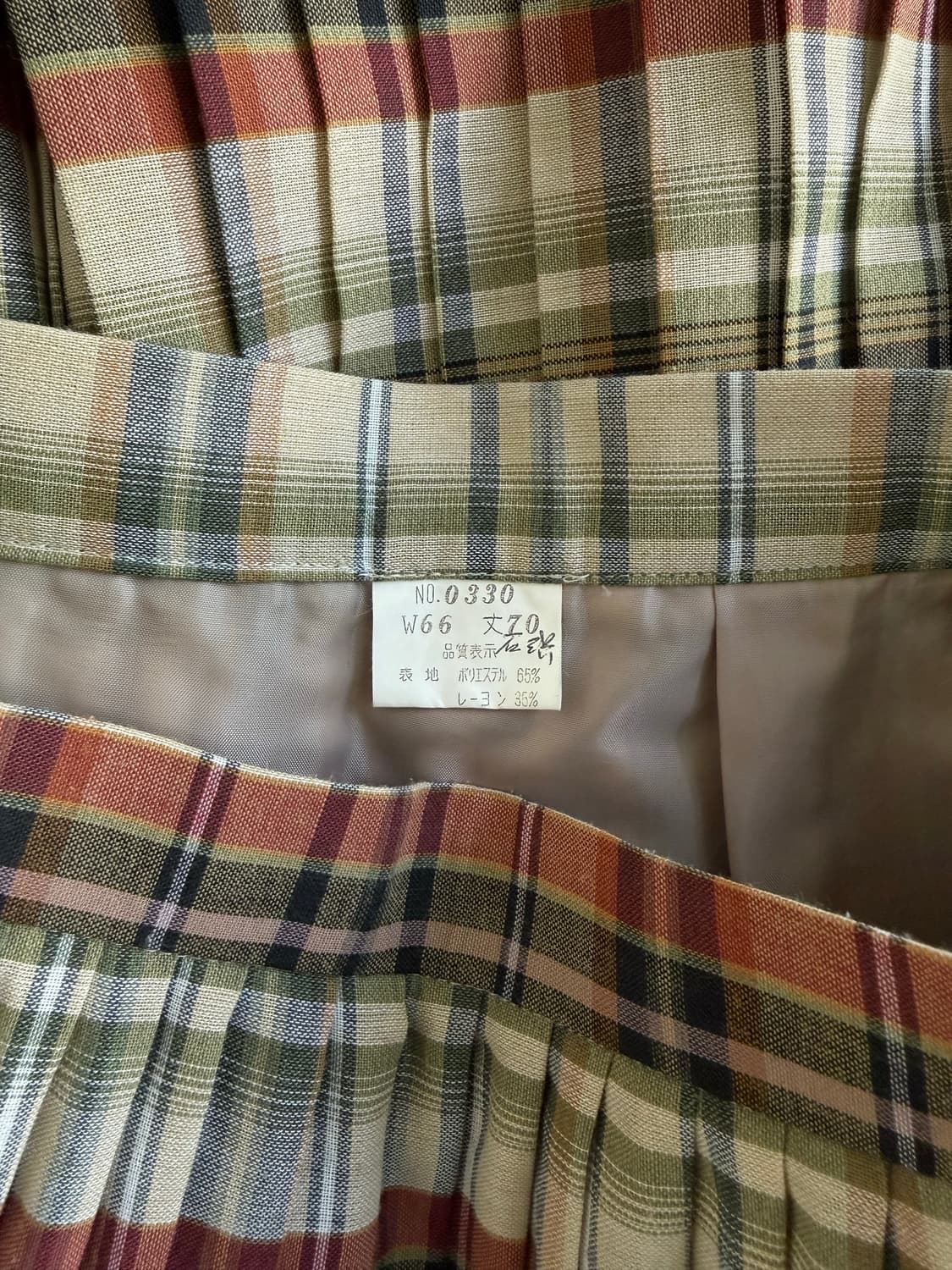 버튼 체크 플리츠 스커트 (Made in Japan) 상품이미지8