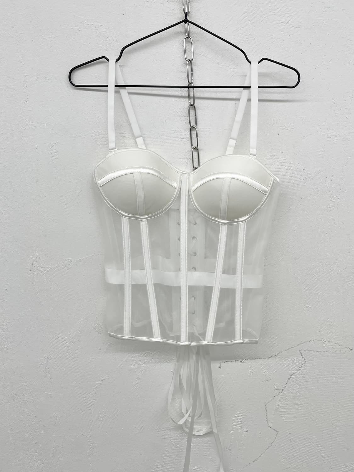 화이트 본디지 메쉬 코르셋 상품이미지4