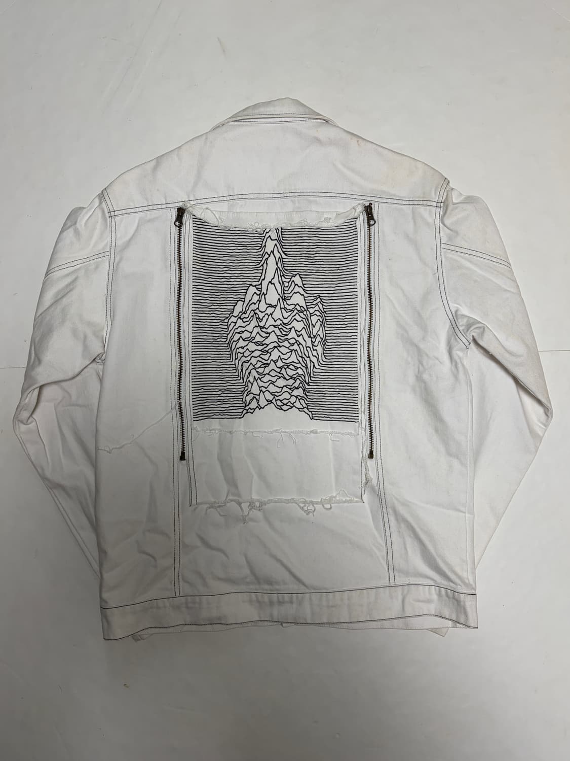 M.P.Q. BY KAIZU 화이트 컨트라스트 스티치 데님 자켓 상품이미지3