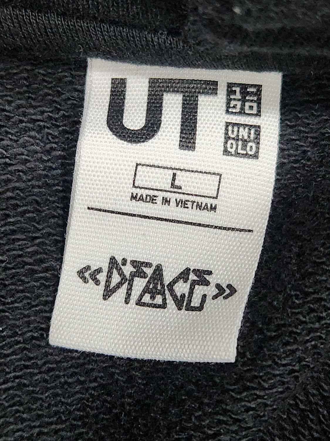 [L] 유니클로 디페이스 콜라보 후드티 L사이즈 블랙 상품이미지5