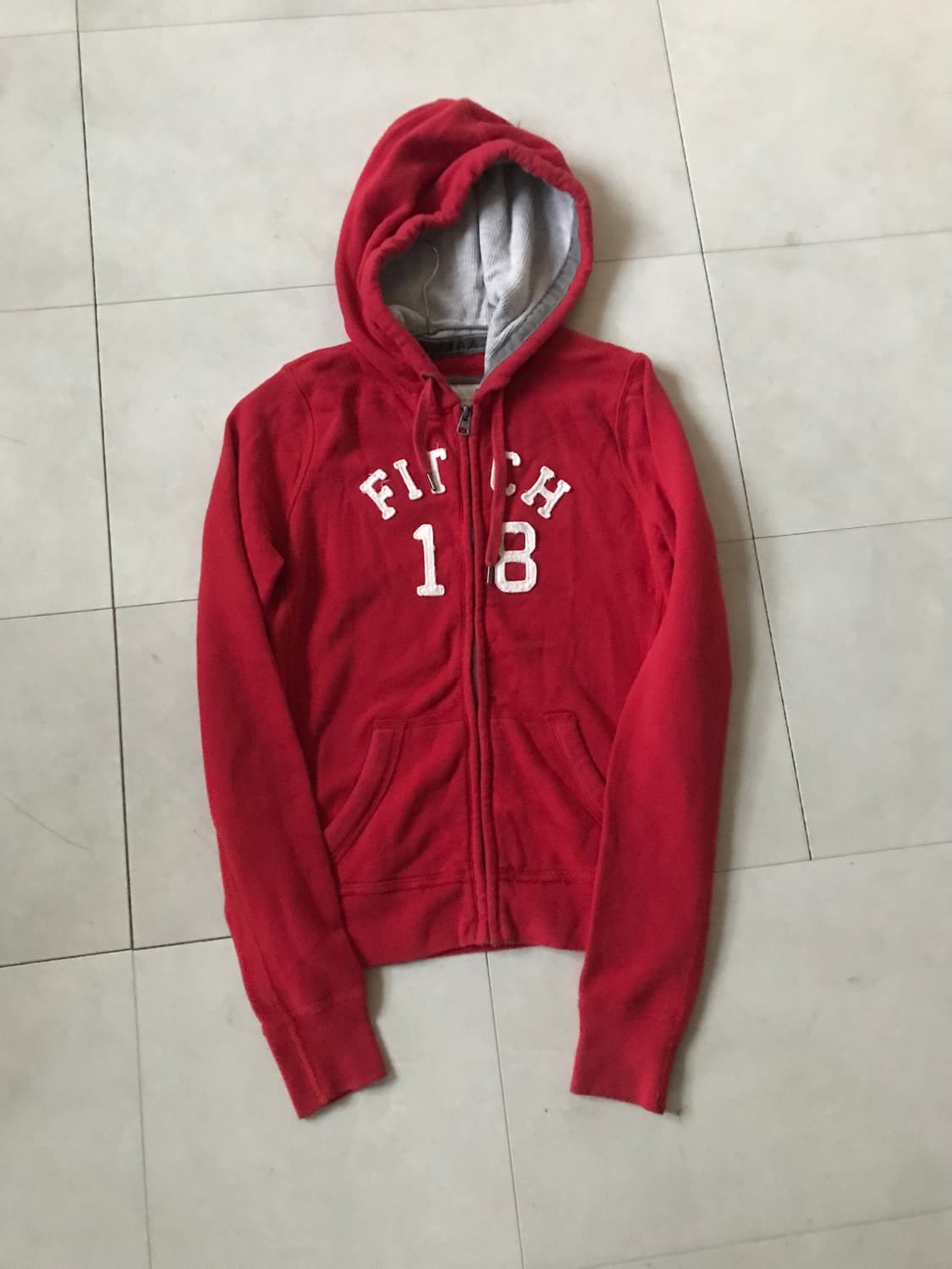 아베크롬비 레드 딱붙핏 후드집업 상품이미지9