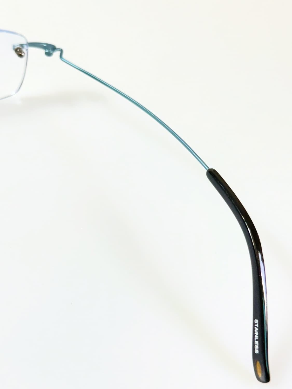 90s KALEIDO 블루 메탈 스퀘어 무테 빈티지 안경 상품이미지6