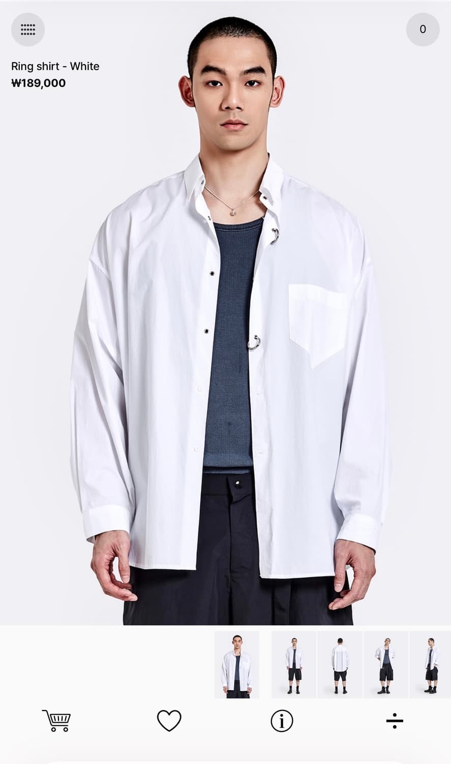 51퍼센트 링 셔츠 흰색 상품이미지1