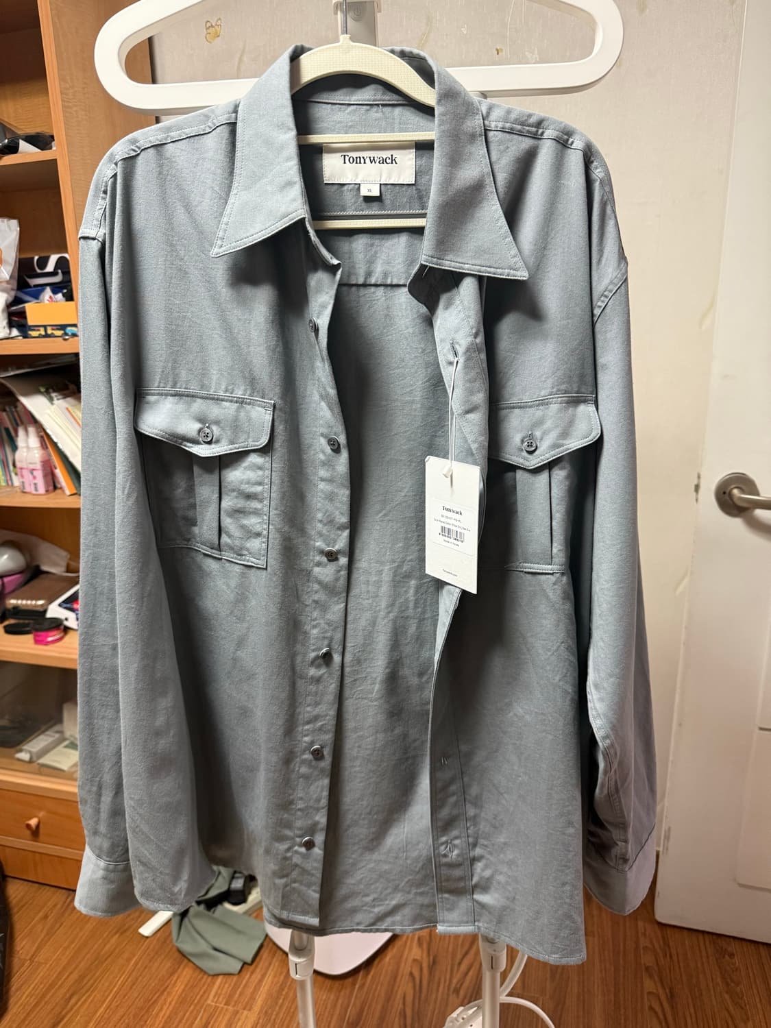 새상품 토니웩 오피서 워시드 셔츠 페일블루 XL 상품이미지1