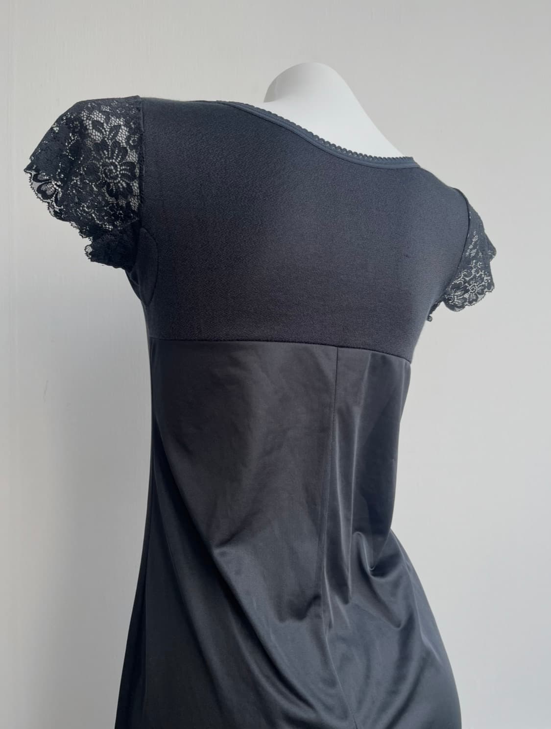 블랙 실크 레이스 슬립 상품이미지5