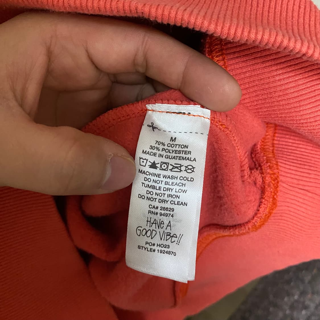 스투시 로고 후드티 오렌지 M 상품이미지6