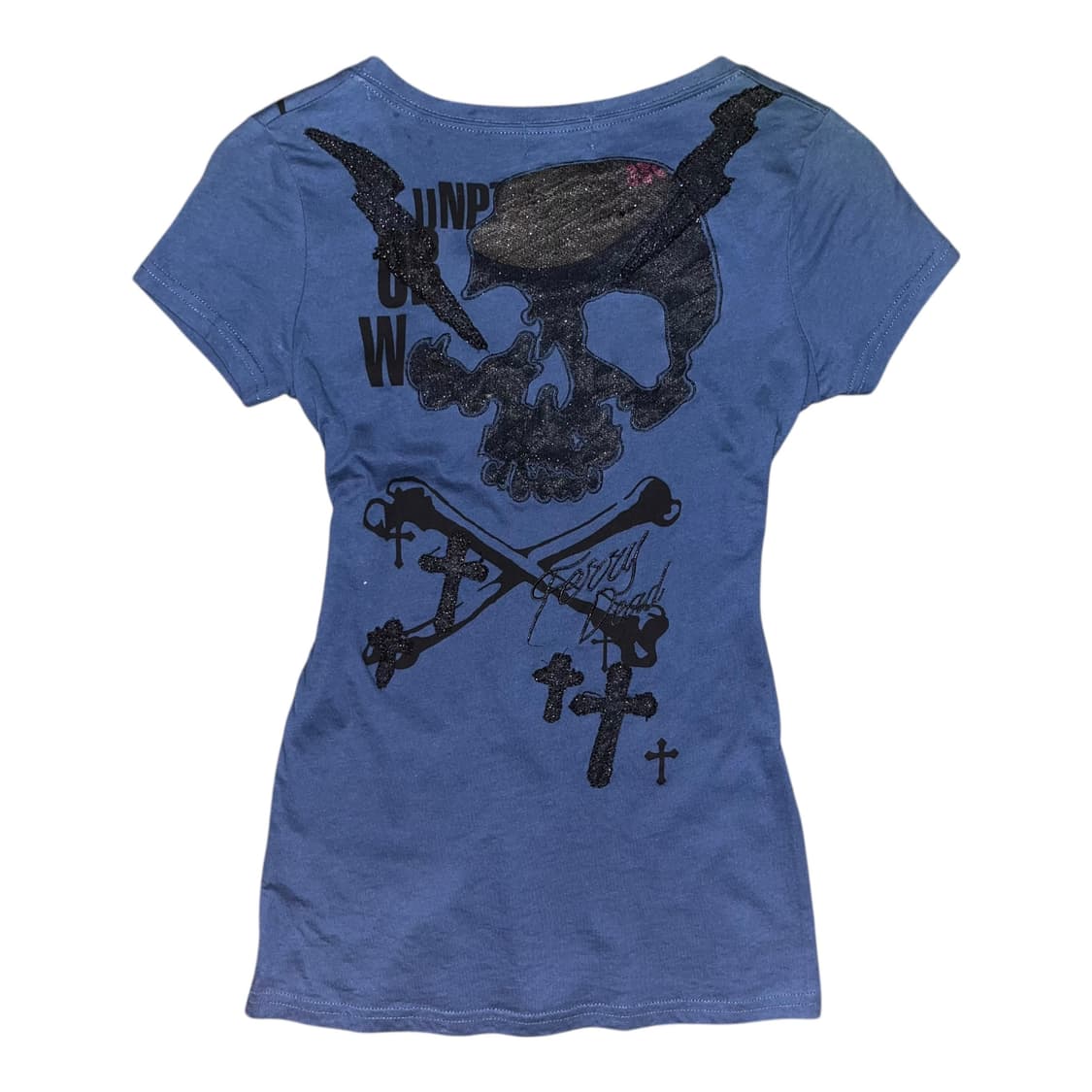 해골 번개 패치 자수 프린팅 반팔티 펑크y2k갸루 상품이미지1