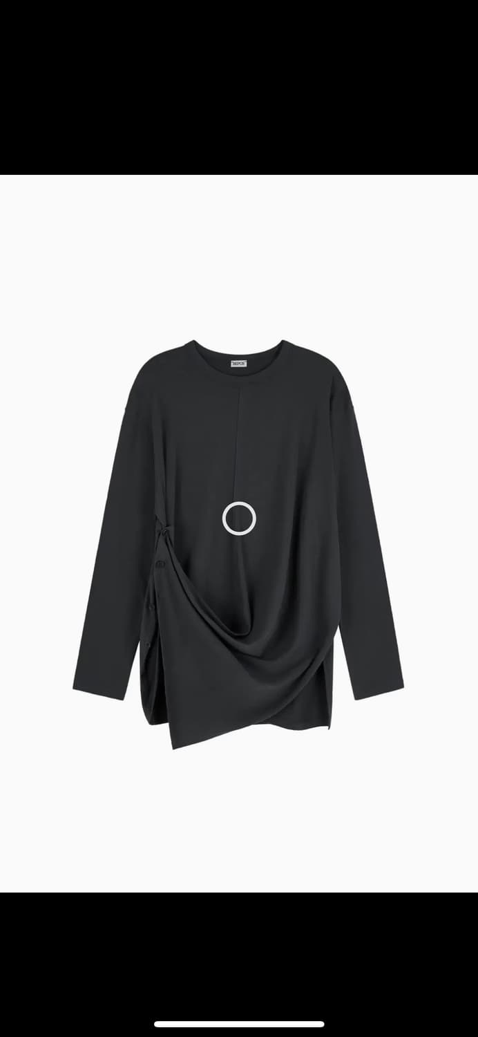 리포스 repos 사이드 버튼 티셔츠 차콜 챠콜 상품이미지2