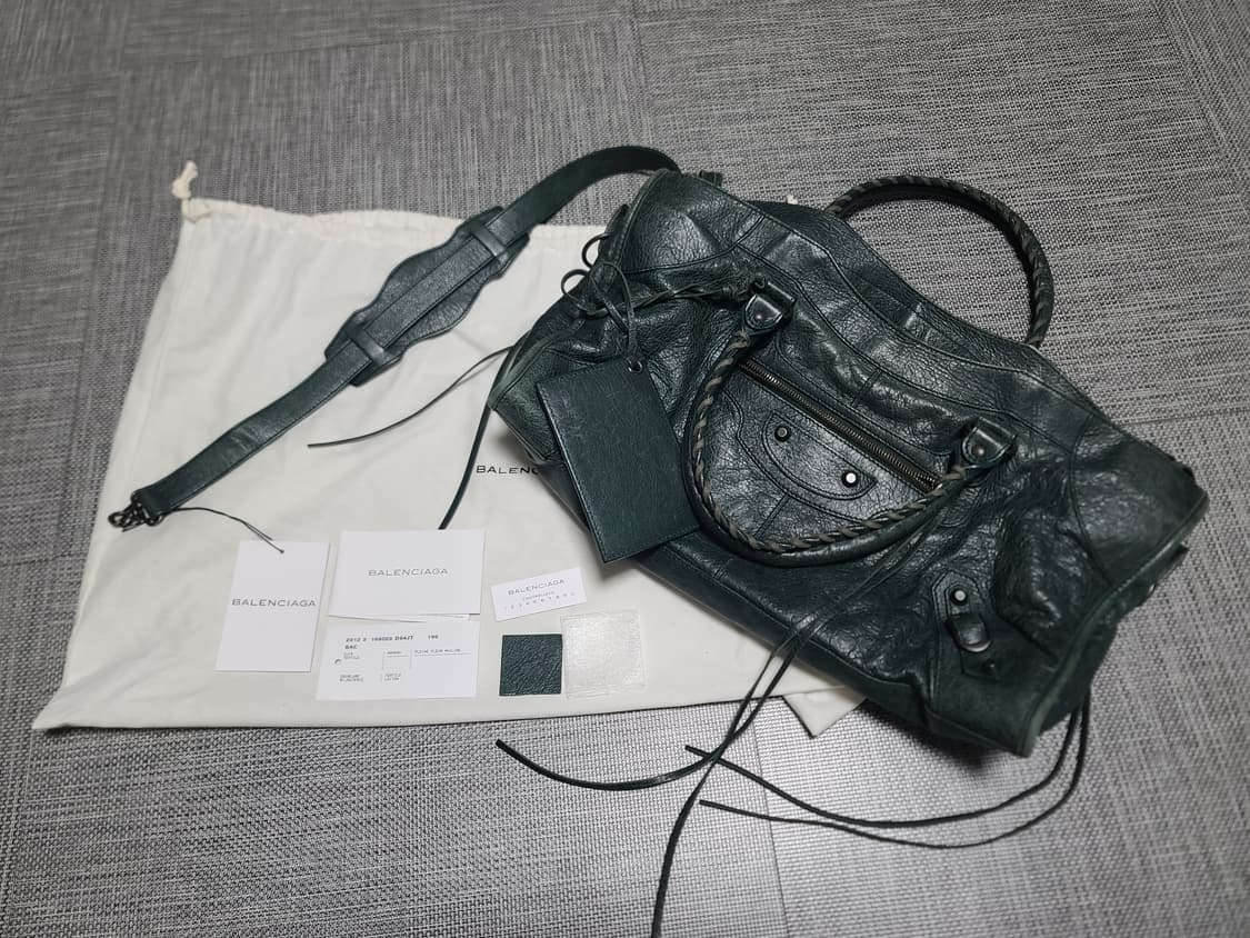 발렌시아가 모터백 시티백 미디움 다크그린 진녹색 숄더백 토트백 상품이미지1