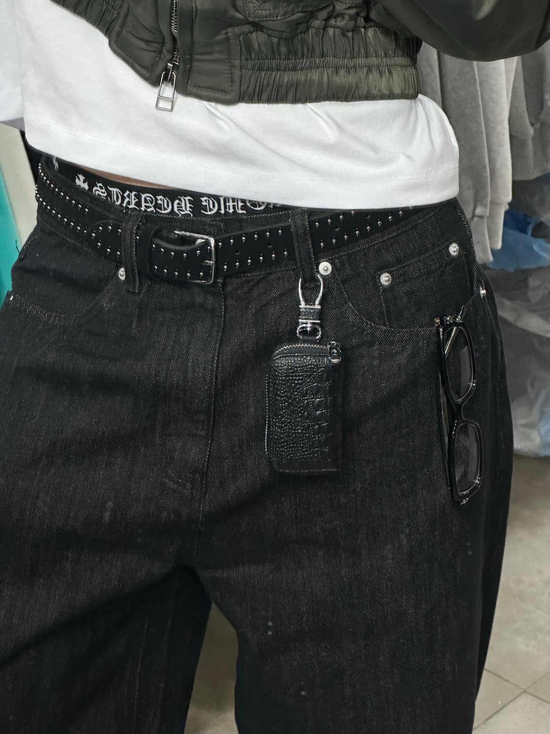 Double stud - 스웨이드 더블 스터드 벨트 상품이미지4