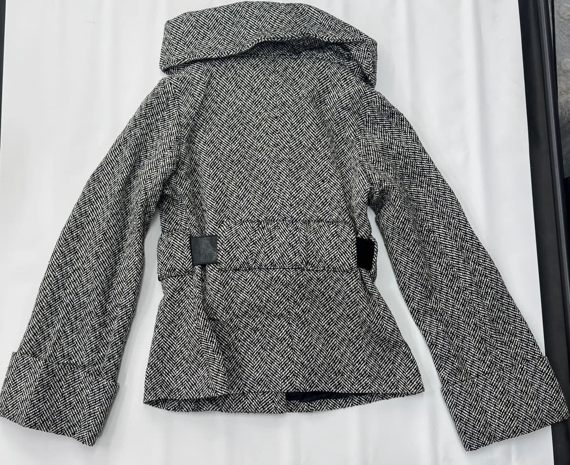 🩶슈슈룬 쇼콜라깔 숏 벨트 코트 🩶 나나깔 시크 패턴 일본 빈티지 상품이미지3