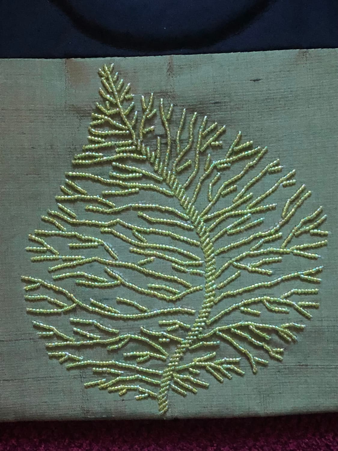 Wood Handle Embroidered Tote Bag 상품이미지2