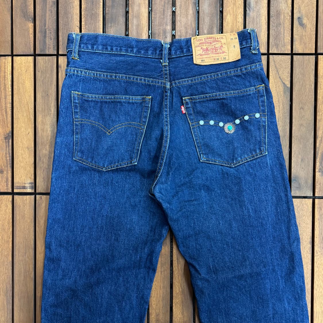 90s 리바이스 501 웨스턴 스터드 데님 made in USA (32) 상품이미지3